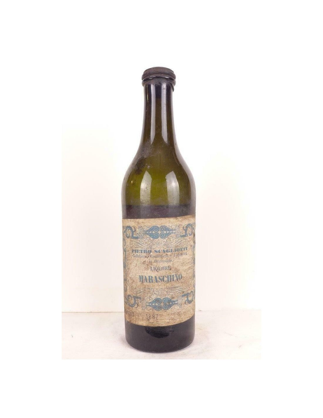 1887 - pietro scagliotti liquore maraschino (niveau très bas sans capsule) 37 cl - liqueur - Italie - Just Wines 