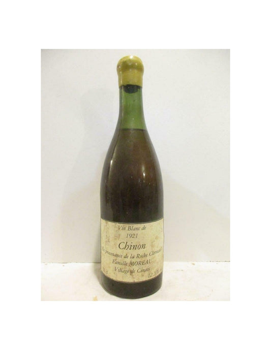 1921 - chinon - moreau la roche clerinault cinais bouteille soufflée (cire cassée par endroit) - blanc - loire - touraine - Just Wines 