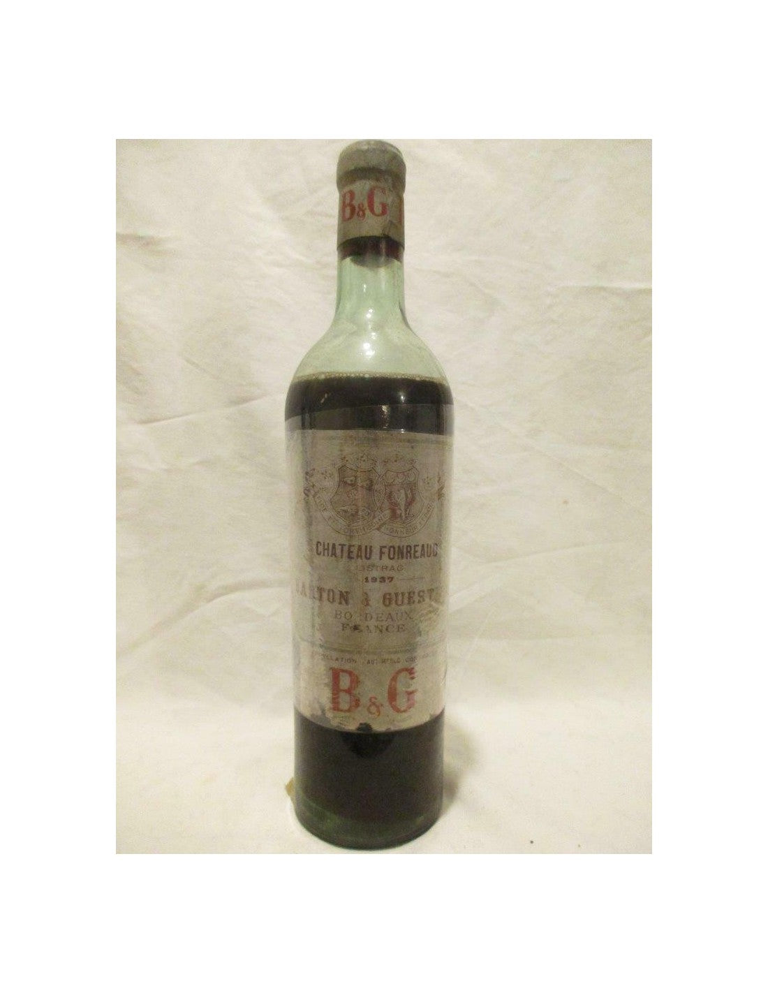 1937 - listrac - château fonréaud (b2) étiquette fragile - rouge - bordeaux france - Just Wines 