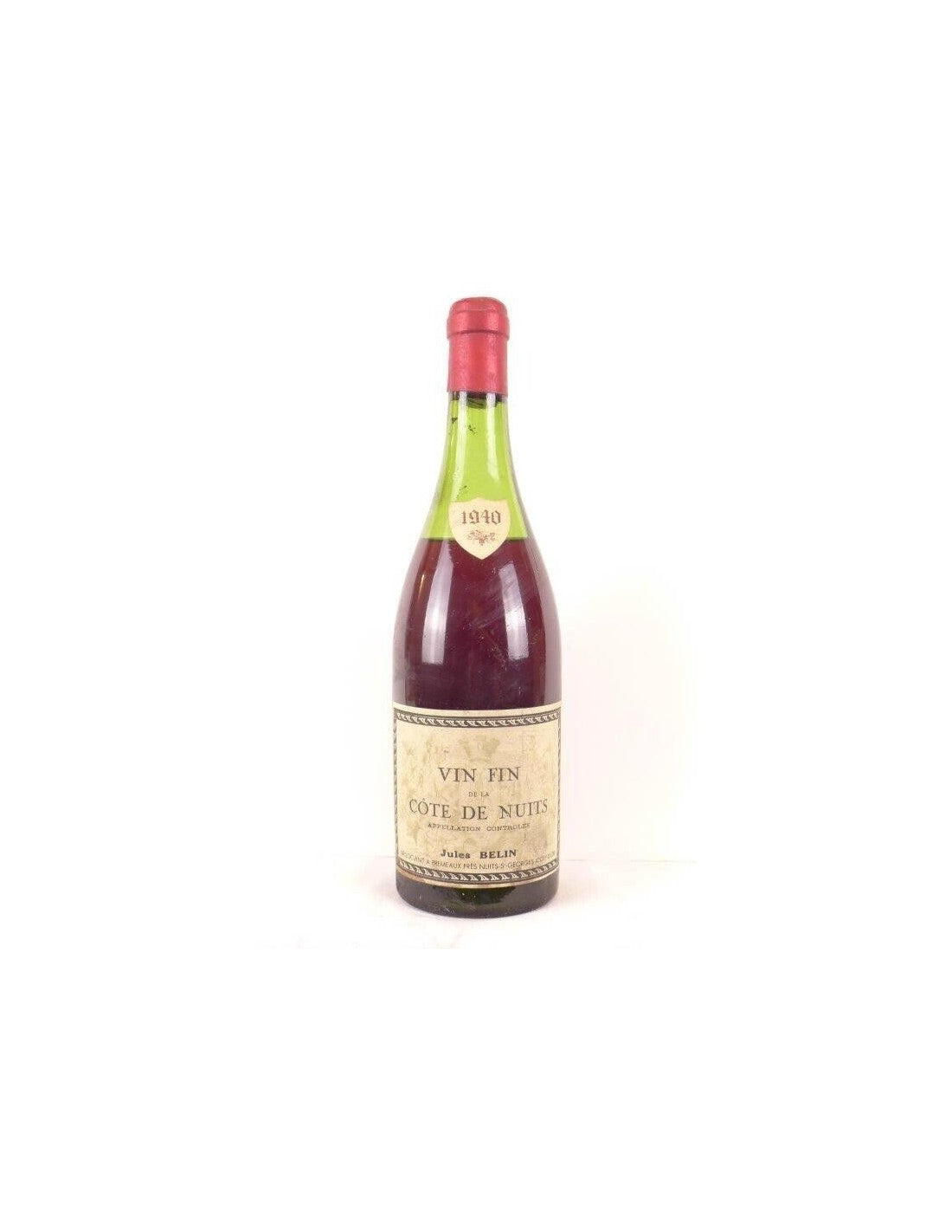 1940 - vin fin de la côte de nuits - jules belin - rouge - bourgogne - Just Wines 