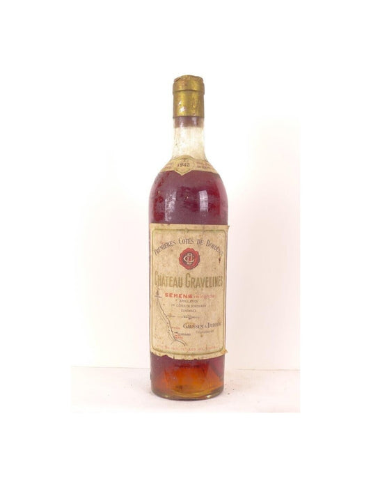 1943 - premières côtes de bordeaux - château gravelines - liquoreux - bordeaux - Just Wines 