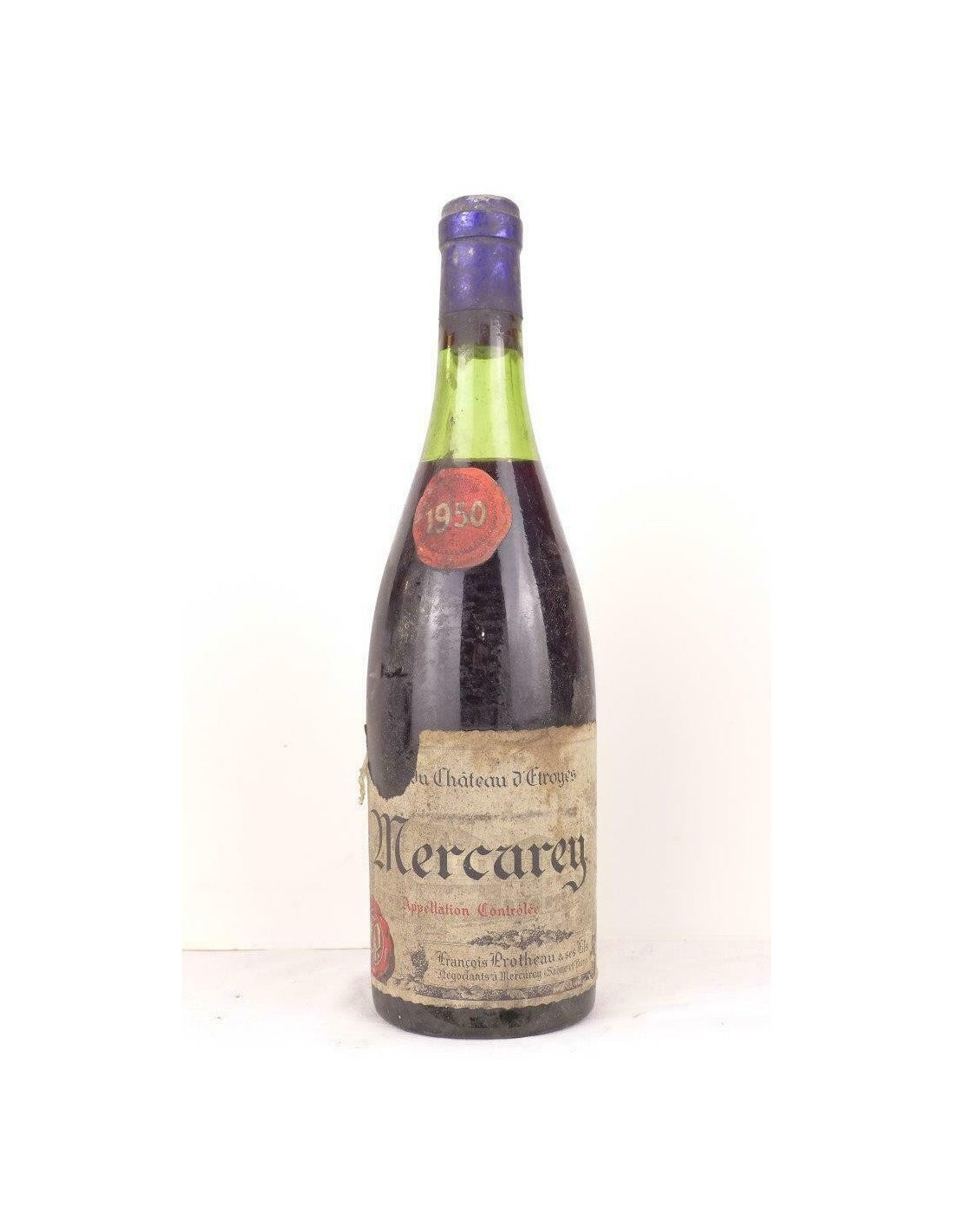 1950 - mercurey - françois protheau et ses fils cave du château d'etroyes (étiquette abîmée) - rouge - bourgogne - Just Wines 