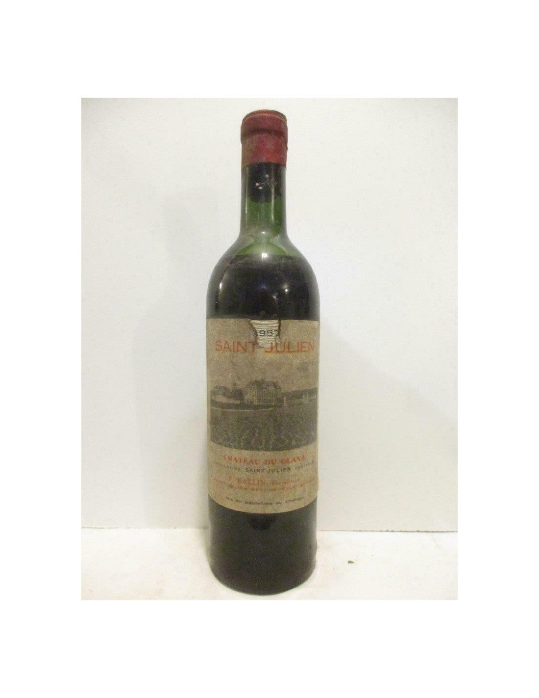 1957 - saint-julien - château du glana (déchirure étiquette) - rouge - bordeaux - Just Wines 