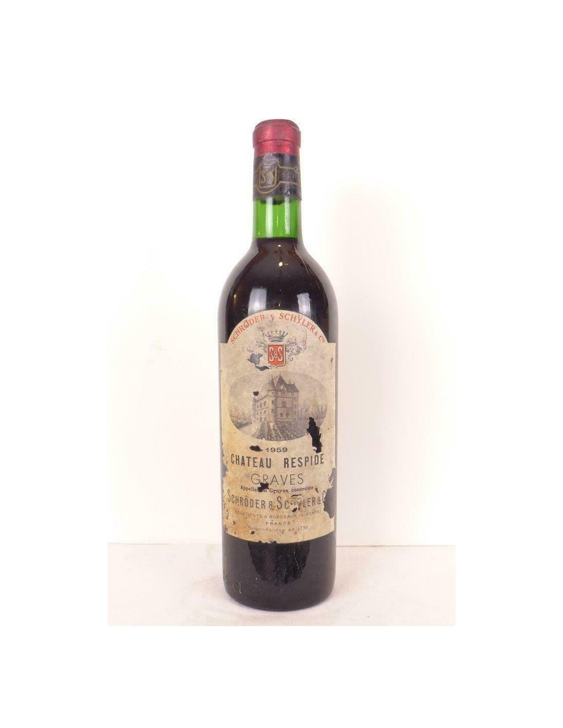 1959 - graves - château respide (capsule abîmée) - rouge - bordeaux - Just Wines 