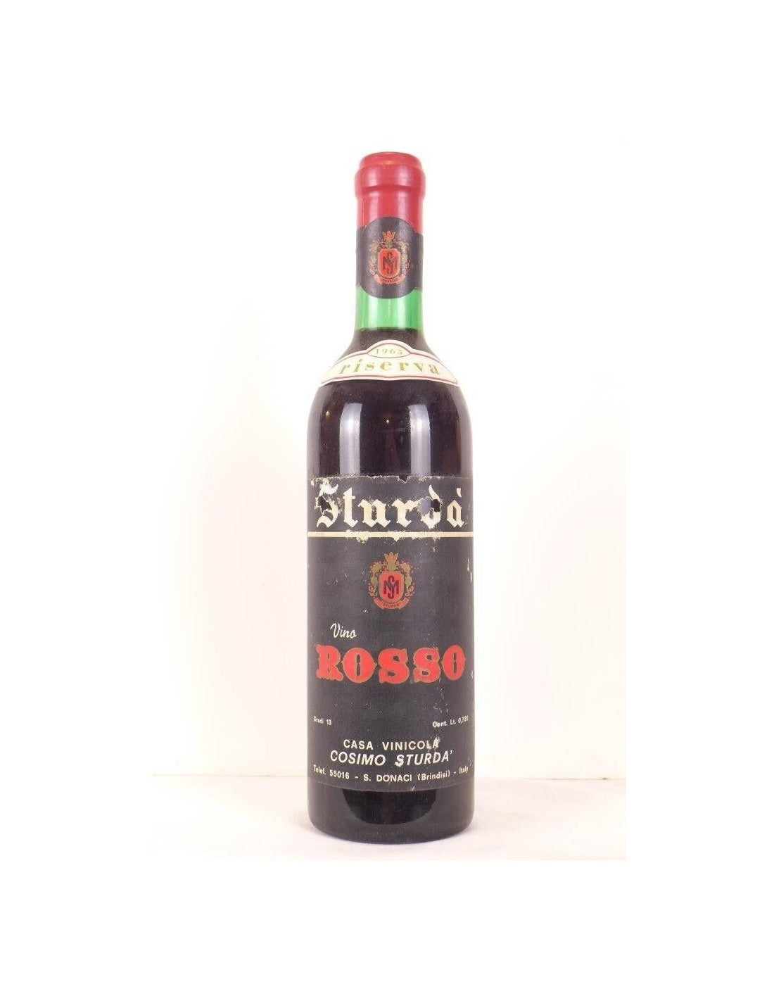 1965 - brindisi - cosimo sturda riserva - rouge - pouilles Italie - Just Wines 