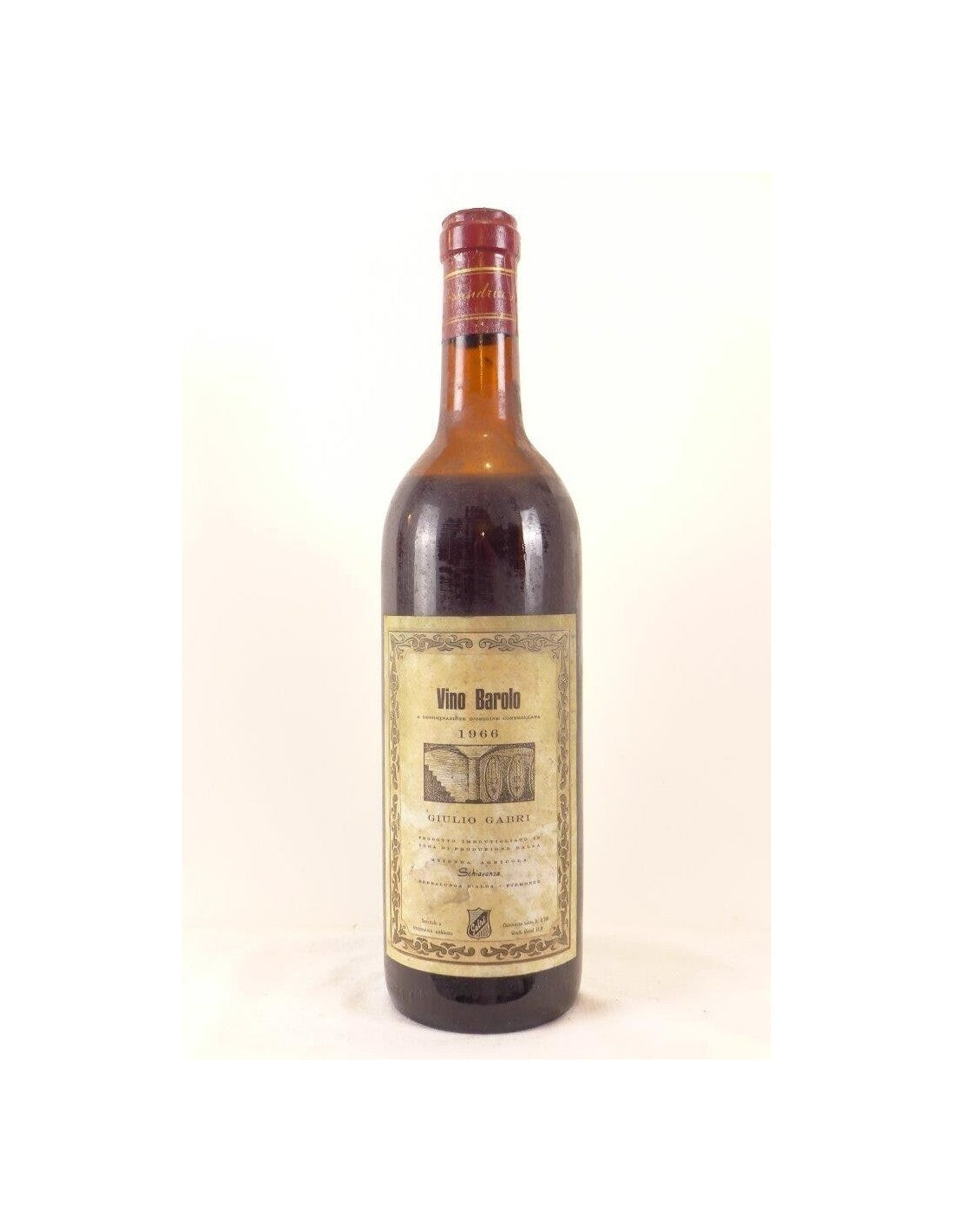 1966 - barolo - giulio gabri - rouge - piémont Italie - Just Wines 