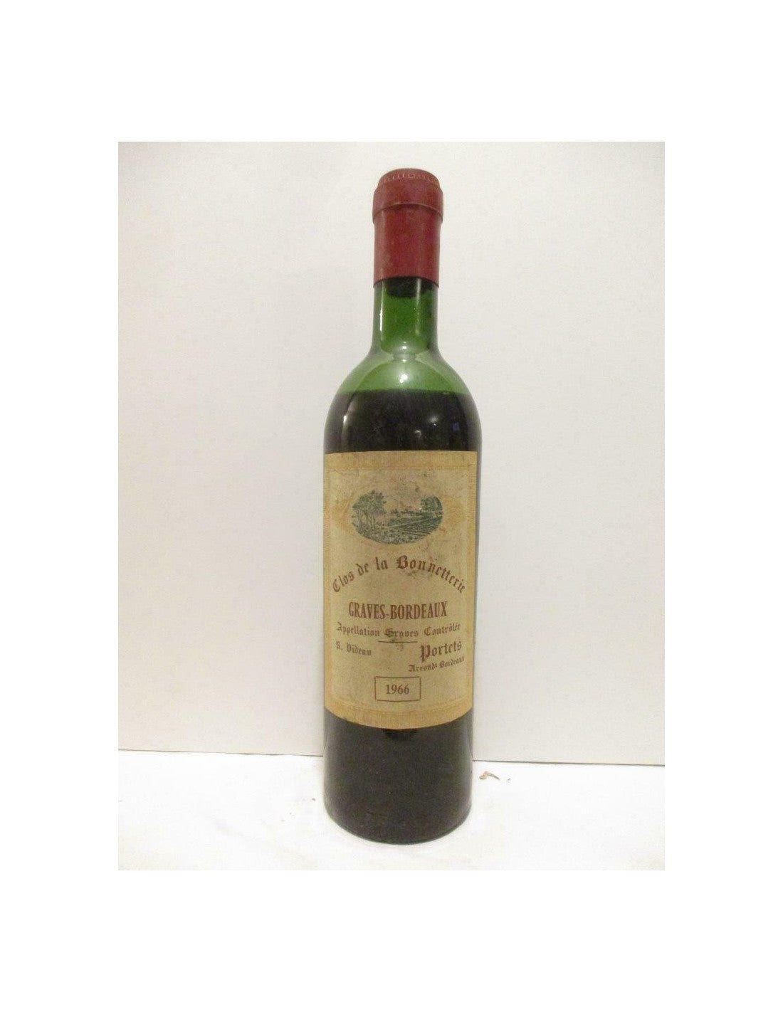 1966 - graves - clos de la bonnetterie grand cru - rouge - bordeaux - Just Wines 