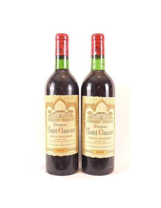 1966 - saint-émilion - château pontet-clauzure grand cru lot de 2 bouteilles - rouge - bordeaux - Just Wines 