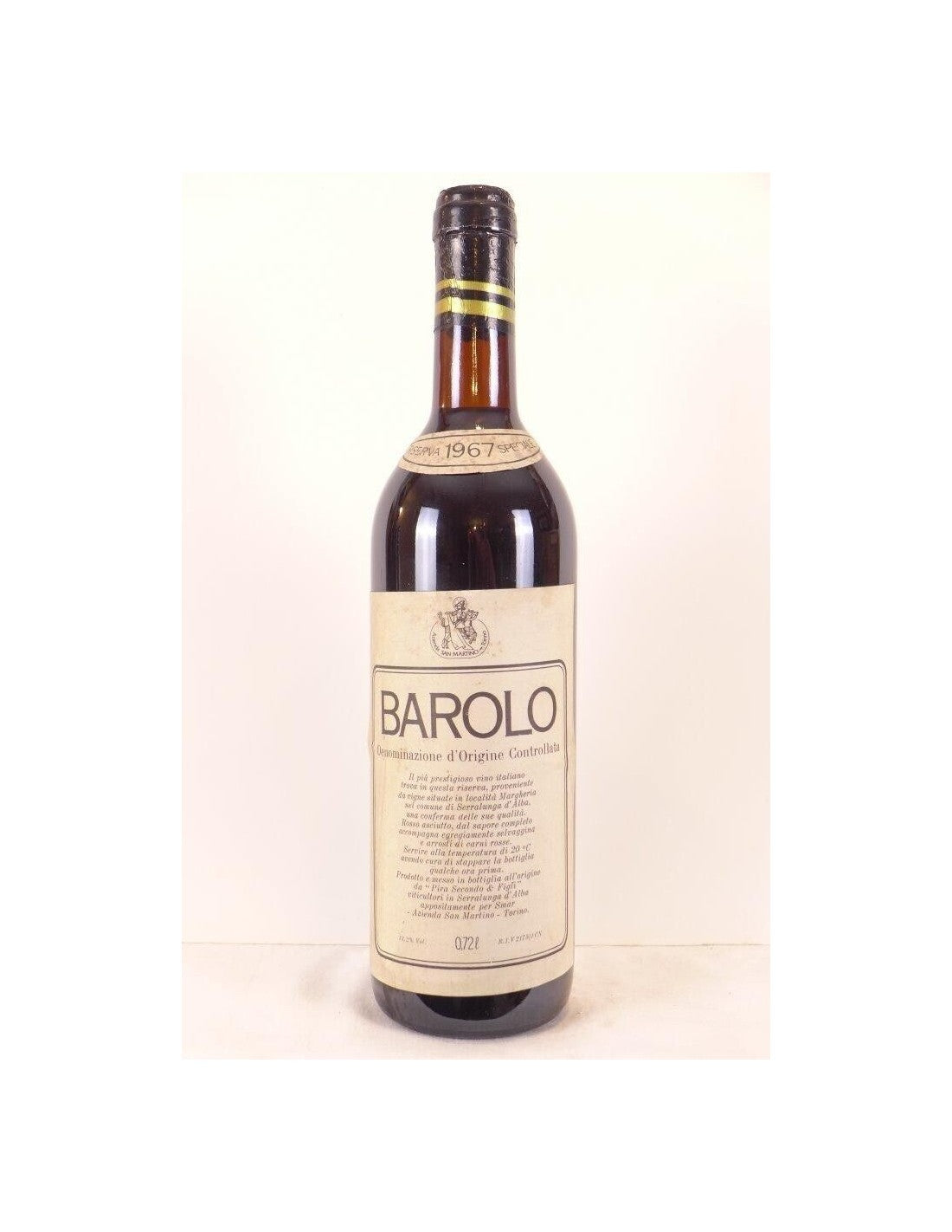 1967 - barolo - azienda san martino riserva speciale - rouge - piémont Italie - Just Wines 