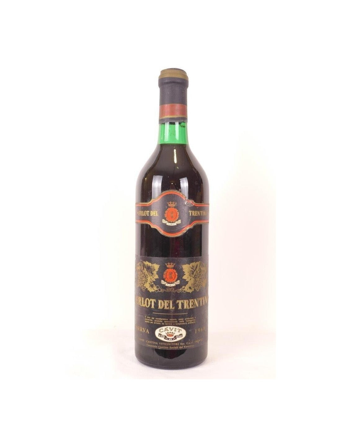 1968 - merlot des trentino - cavit riserva - rouge - trentino Italie - Just Wines 