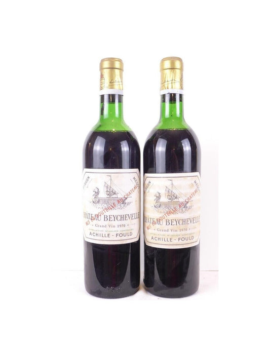 1970 - saint-julien - château beychevelle grand cru classé lot de 2 bouteilles - rouge - bordeaux - Just Wines 