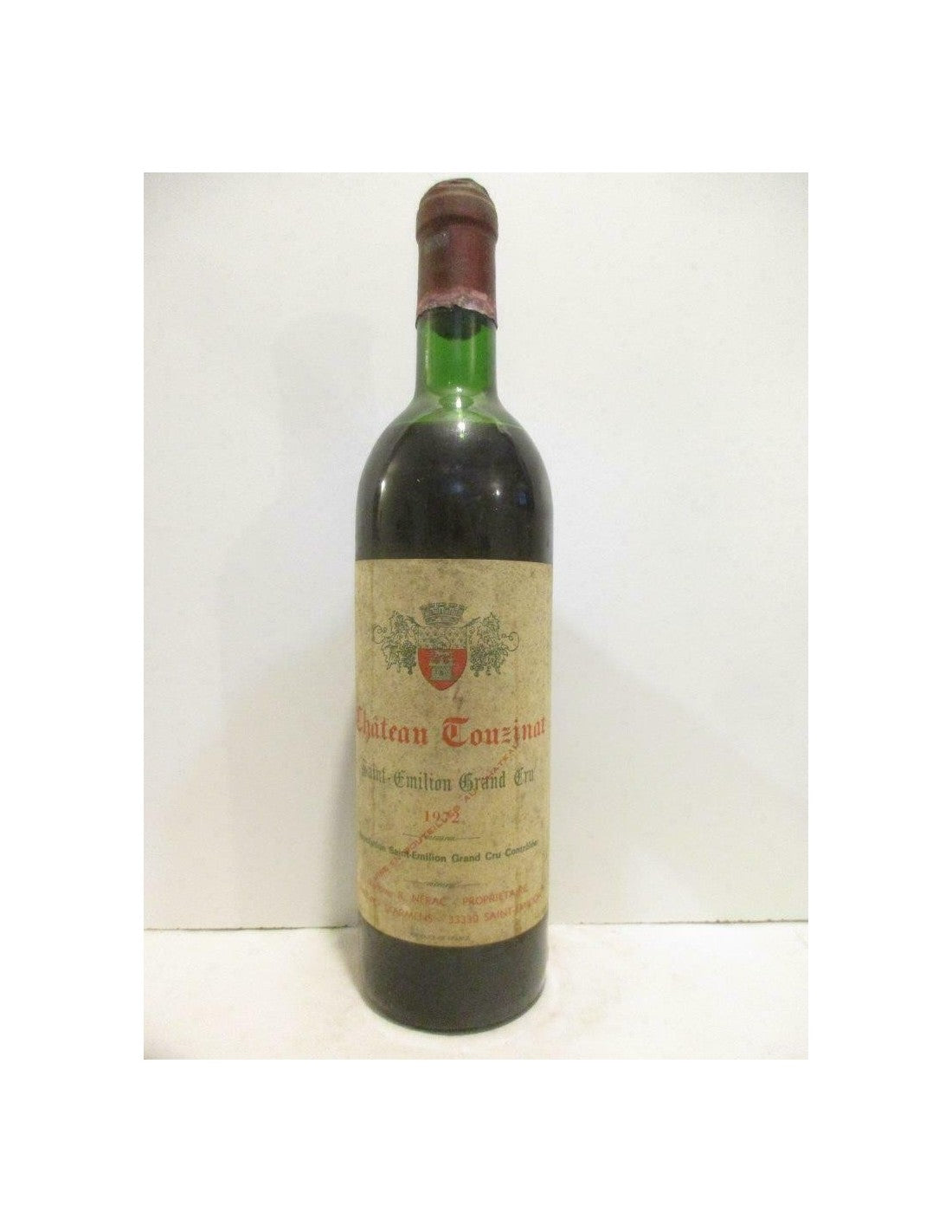 1972 - saint-émilion - château touzinat grand cru - rouge - bordeaux - Just Wines 