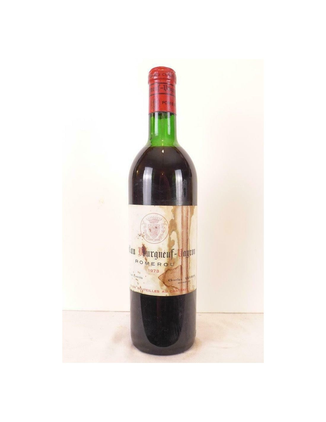 1973 - pomerol - château bourgneuf-vayron (étiquette très tâchée) - rouge - bordeaux - Just Wines 