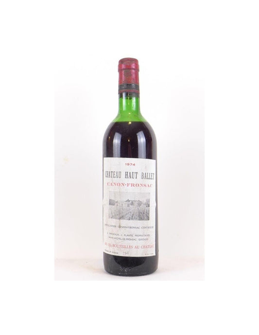 1974 - canon-fronsac - château haut ballet - rouge - bordeaux - Just Wines 