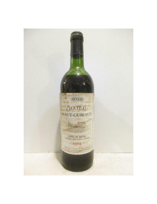 1974 - côtes de bourg - château haut-guiraud (niveau bas capsule oxydée) - rouge - bordeaux - Just Wines 