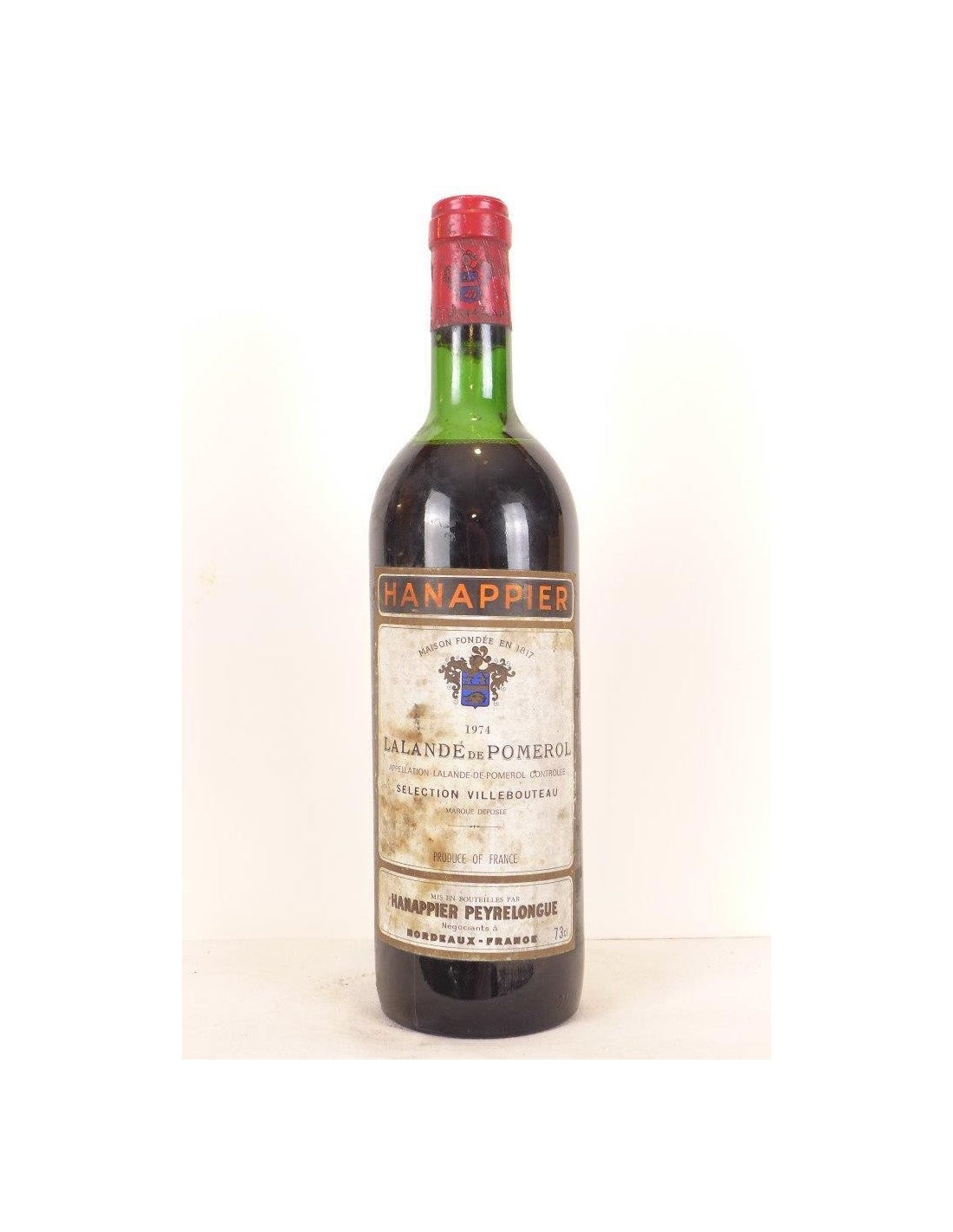 1974 - lalande de pomerol - hanappier - rouge - bordeaux - Just Wines 