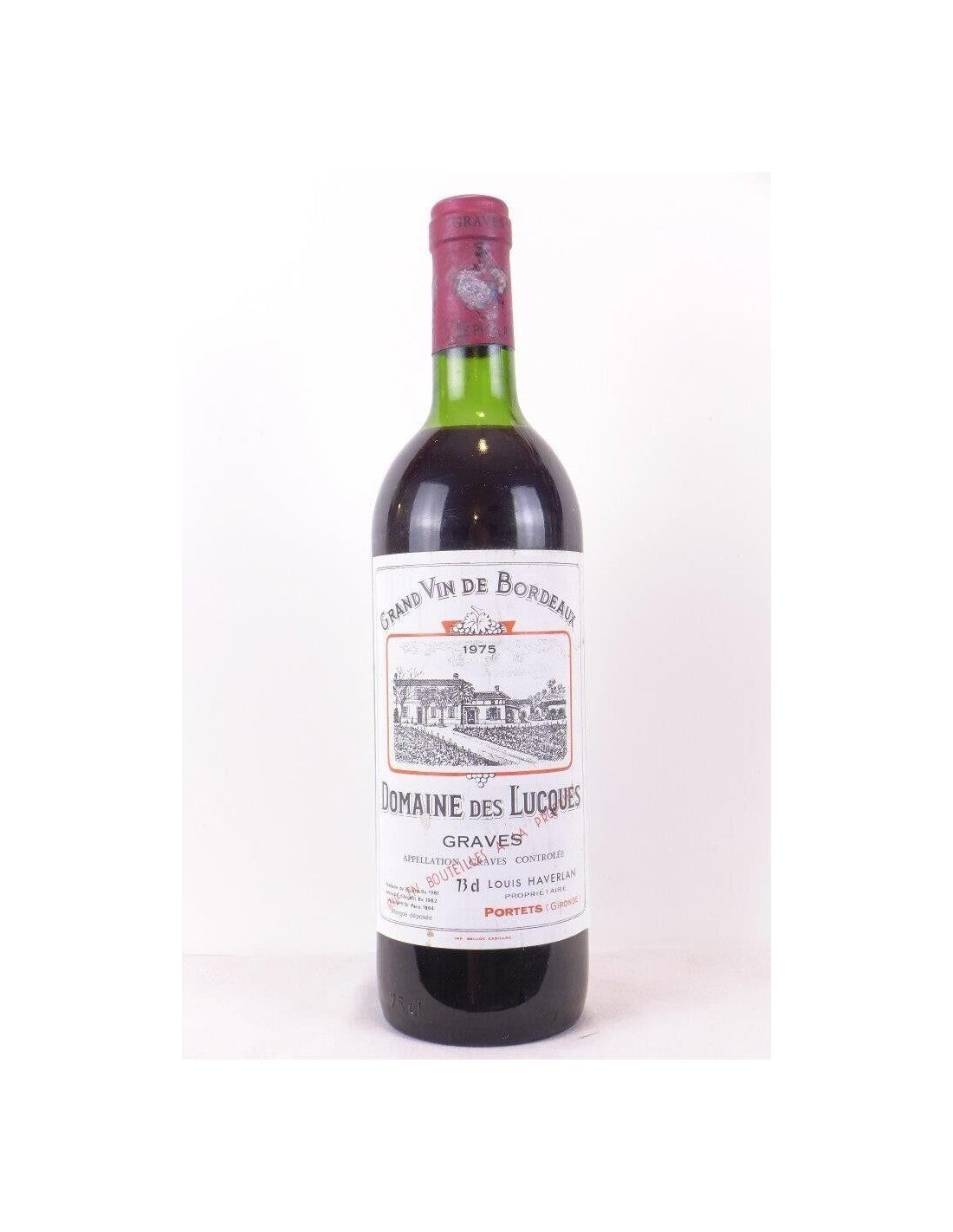 1975 - graves - domaine des lucques - rouge - bordeaux - Just Wines 