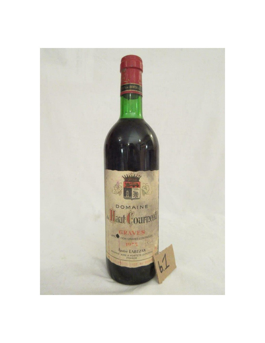 1975 - graves - domaine du haut-courneau (b1) - rouge - bordeaux - Just Wines 