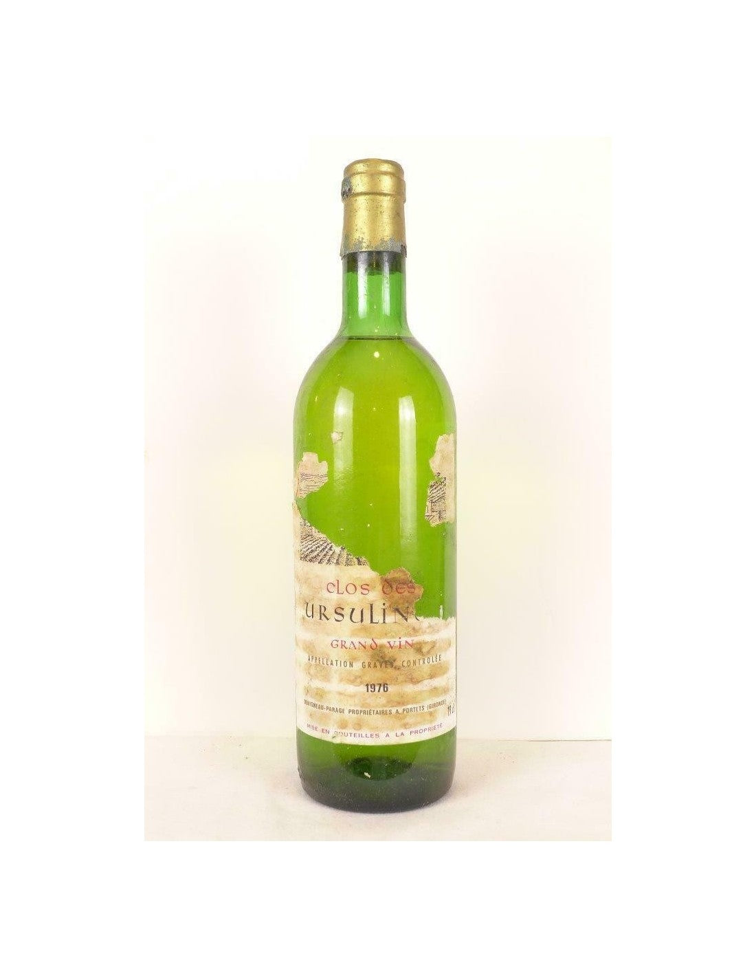 1976 - graves - clos des ursulines (étiquette déchirée) - blanc - bordeaux - Just Wines 