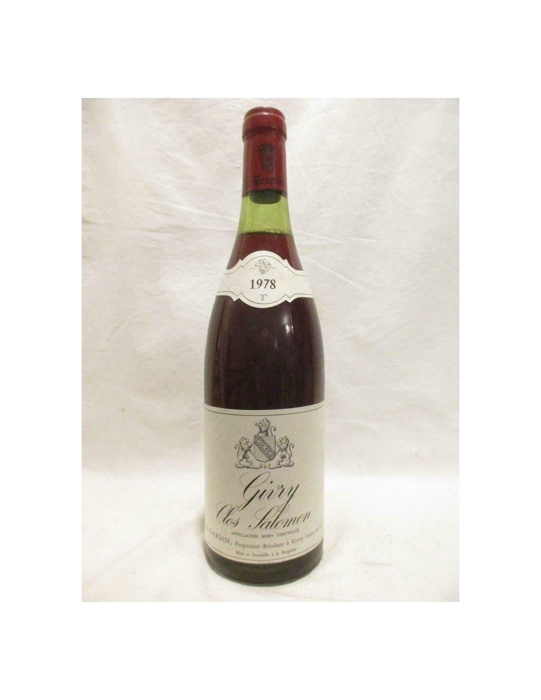 1978 - givry - du gardin clos salomon - rouge - bourgogne - Just Wines 