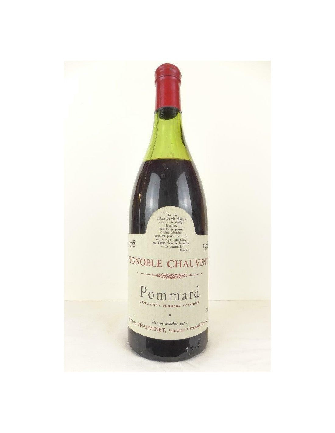 1978 - pommard - chauvenet (niveau bas b3) - rouge - bourgogne - Just Wines 