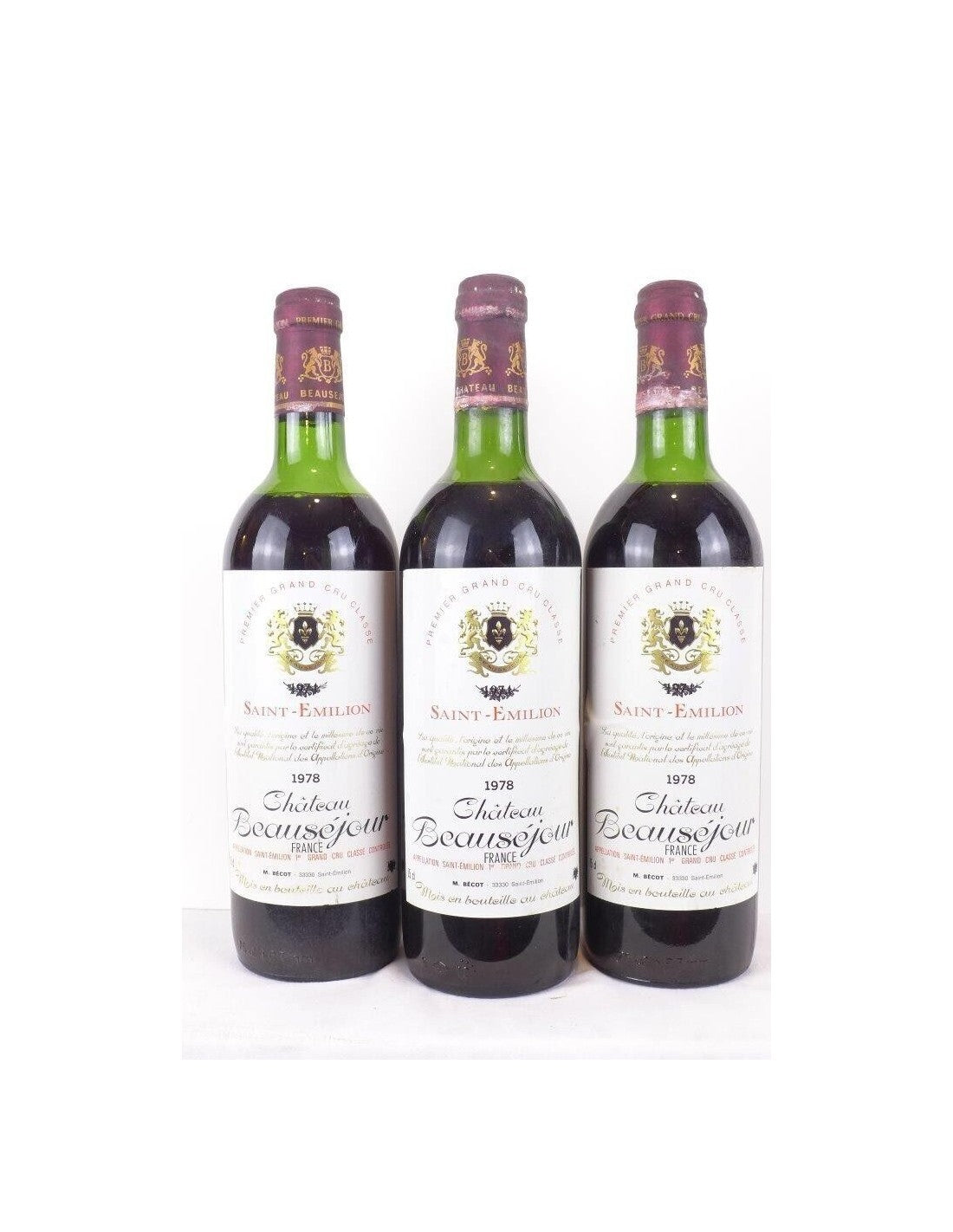 1978 - saint-émilion - château beauséjour bécot premier grand cru classé lot de 3 bouteilles - rouge - bordeaux - Just Wines 