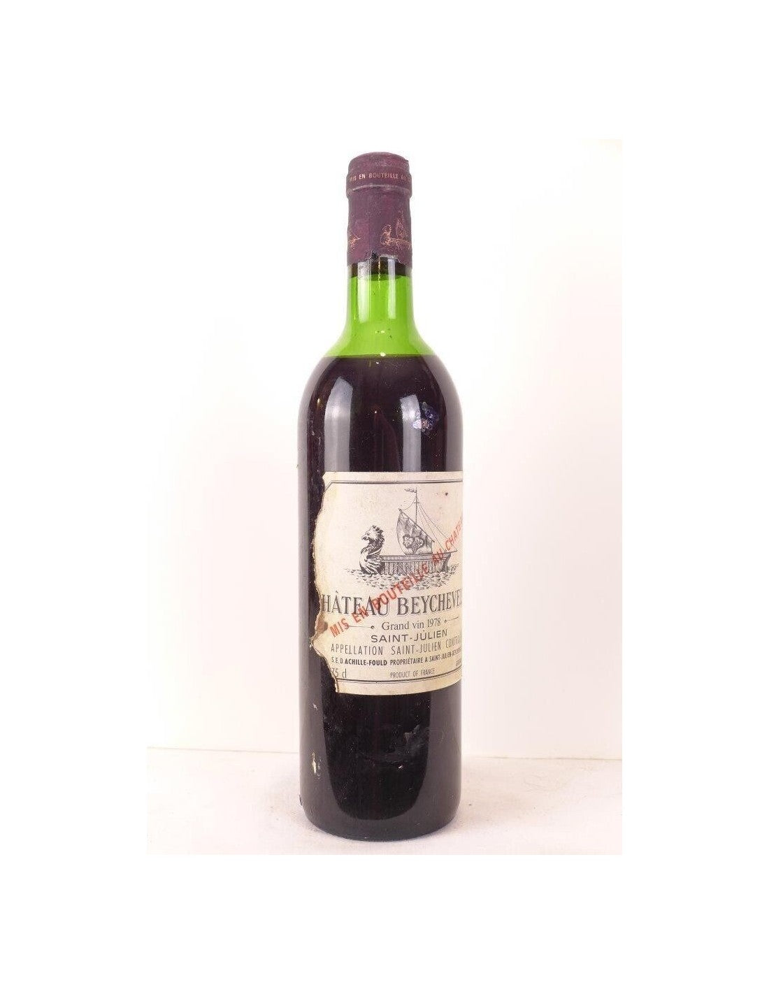 1978 - saint-julien - château beychevelle grand cru classé (étiquette abîmée à gauche) - rouge - bordeaux - Just Wines 