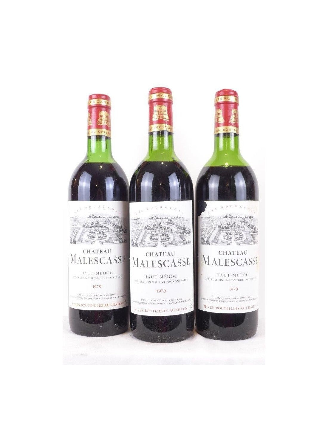 1979 - haut-médoc - château malescasse cru bourgeois lot de 3 bouteilles - rouge - bordeaux - Just Wines 