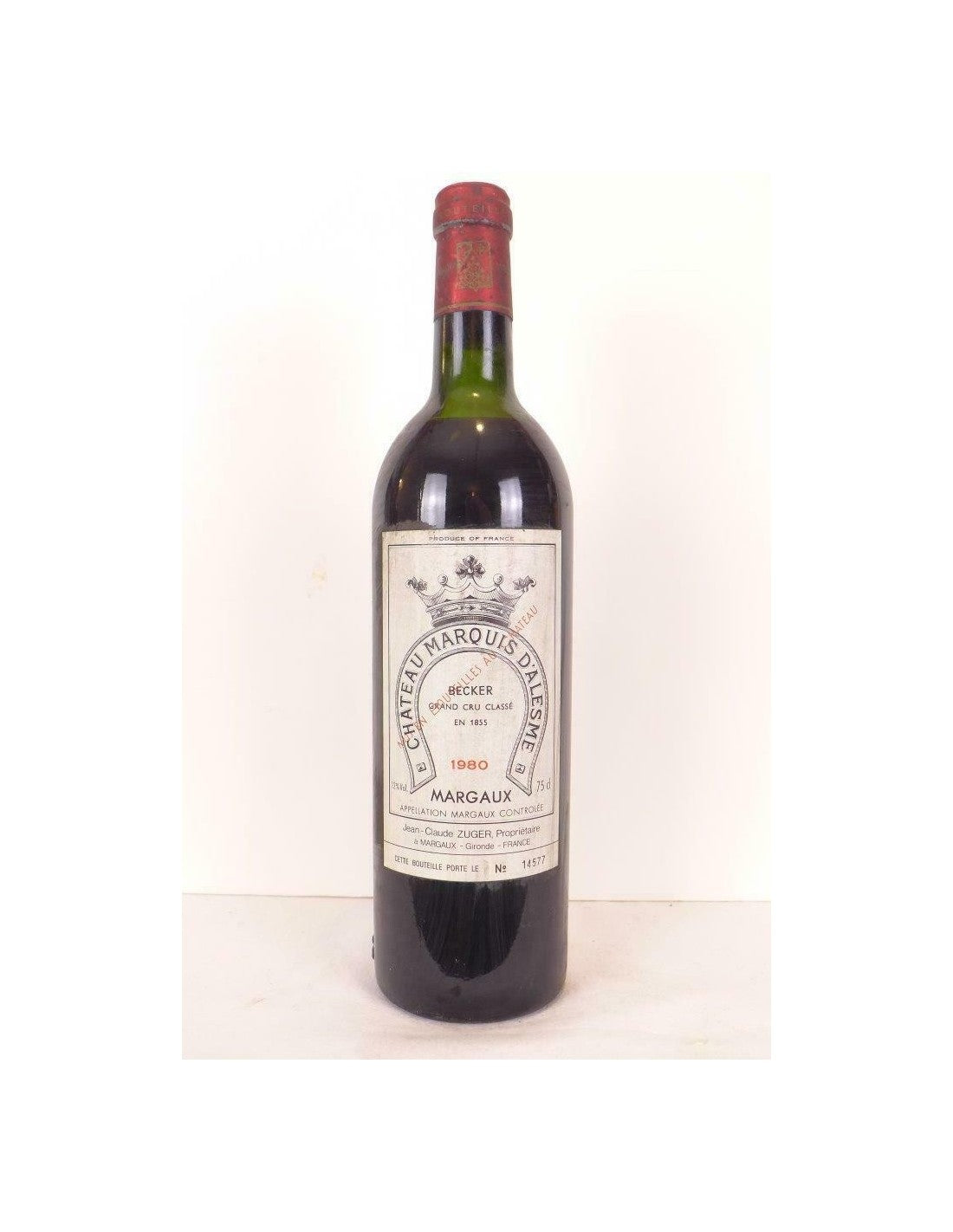 1980 - margaux - château marquis d'alesme becker grand cru classé - rouge - bordeaux - Just Wines 