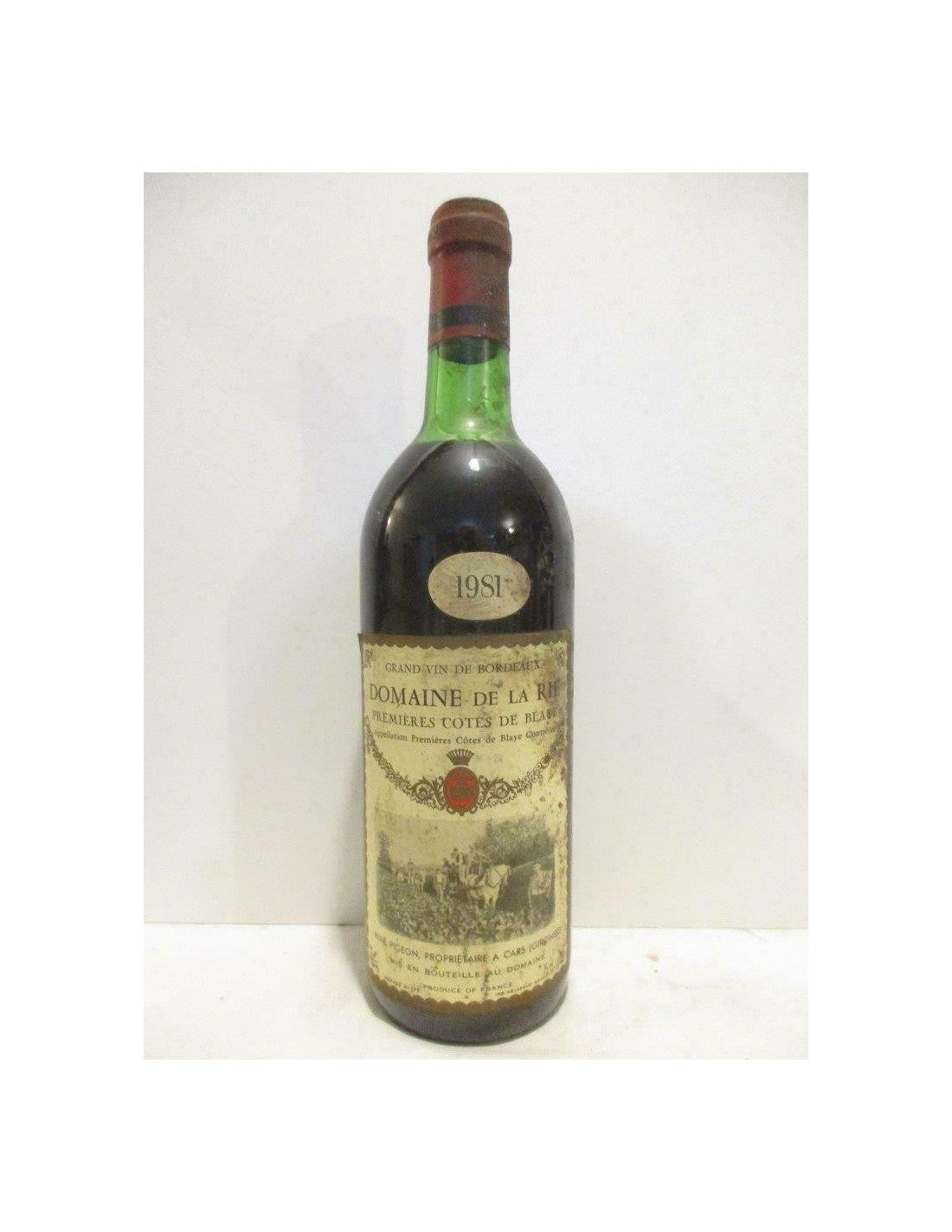 1981 - blaye - domaine de la rie - rouge - bordeaux - Just Wines 