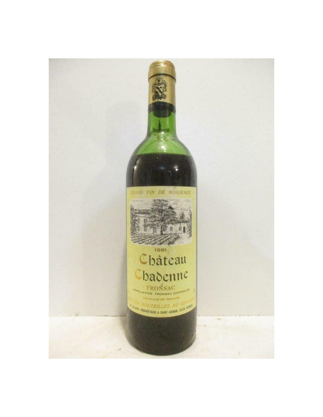 1981 - fronsac - château chadenne - rouge - bordeaux - Just Wines 