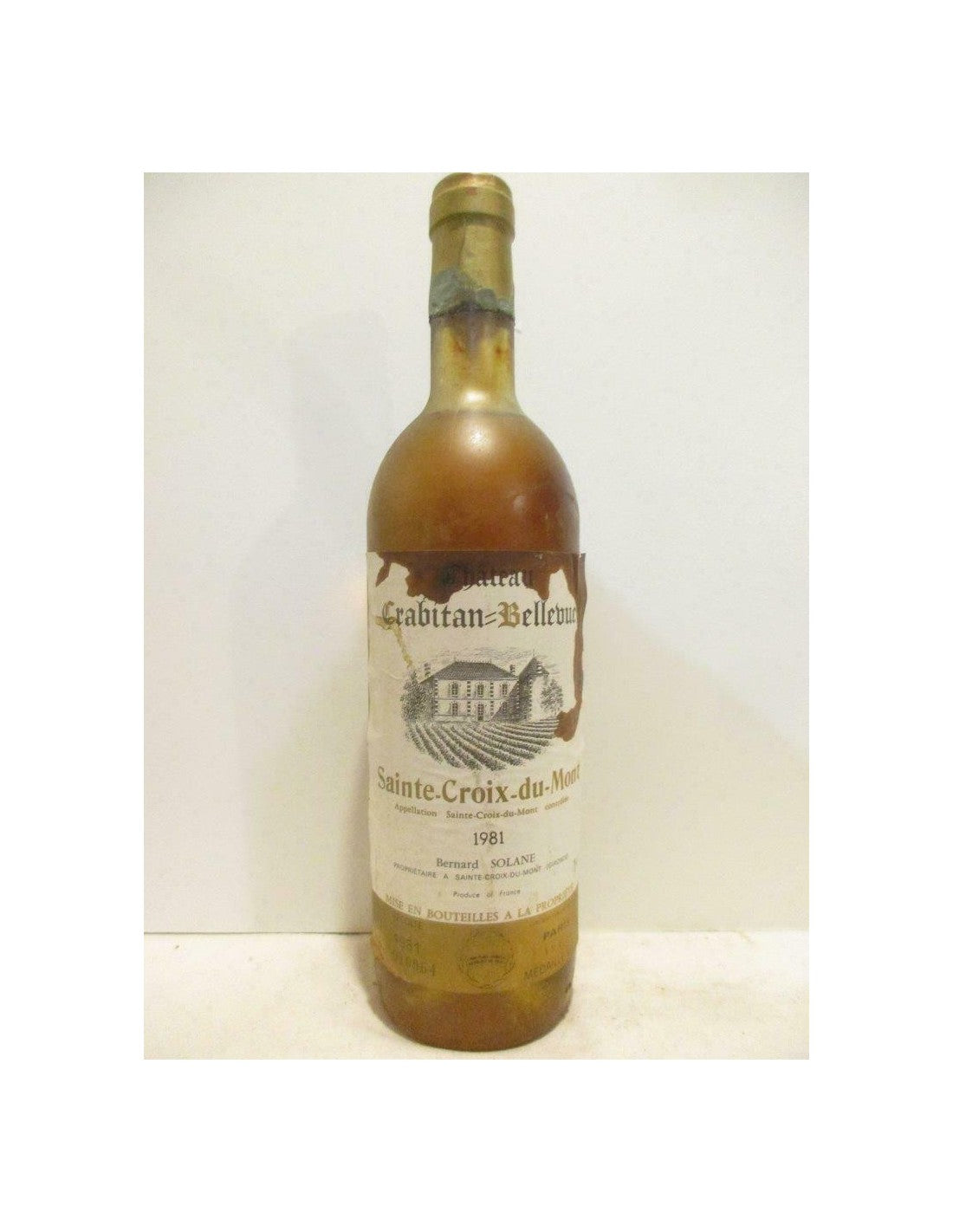 1981 - sainte-croix du mont - château crabitan-bellevue (étiquette abîmée) - liquoreux - bordeaux - Just Wines 