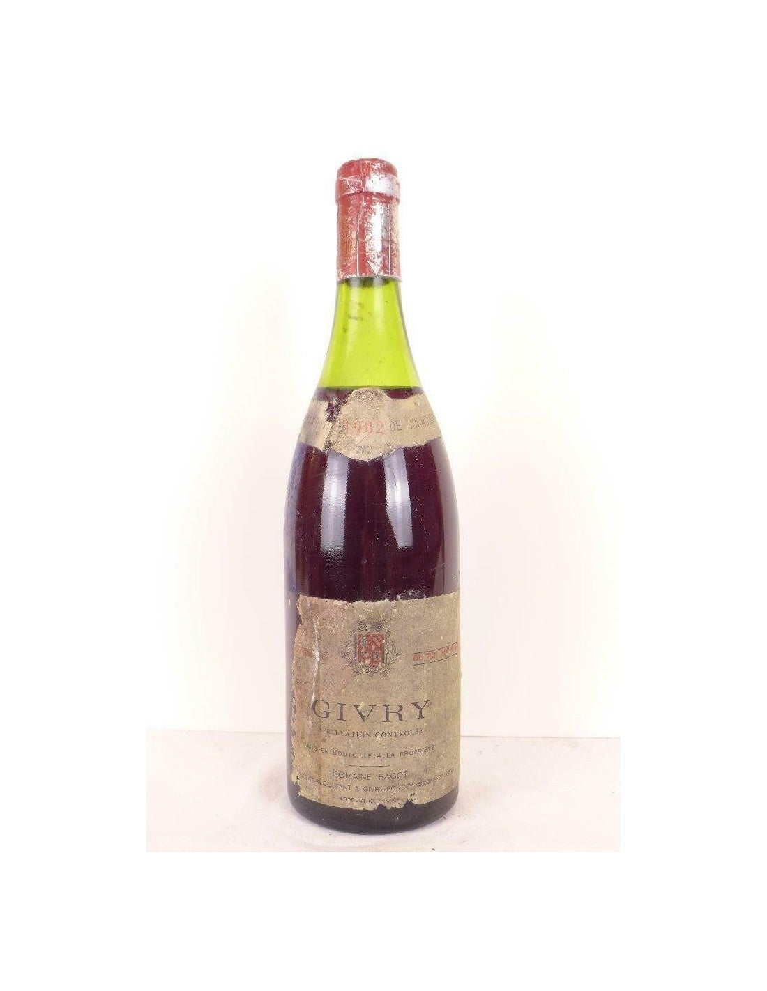 1982 - givry - domaine ragot (étiquette très abîmée) - rouge - bourgogne - Just Wines 