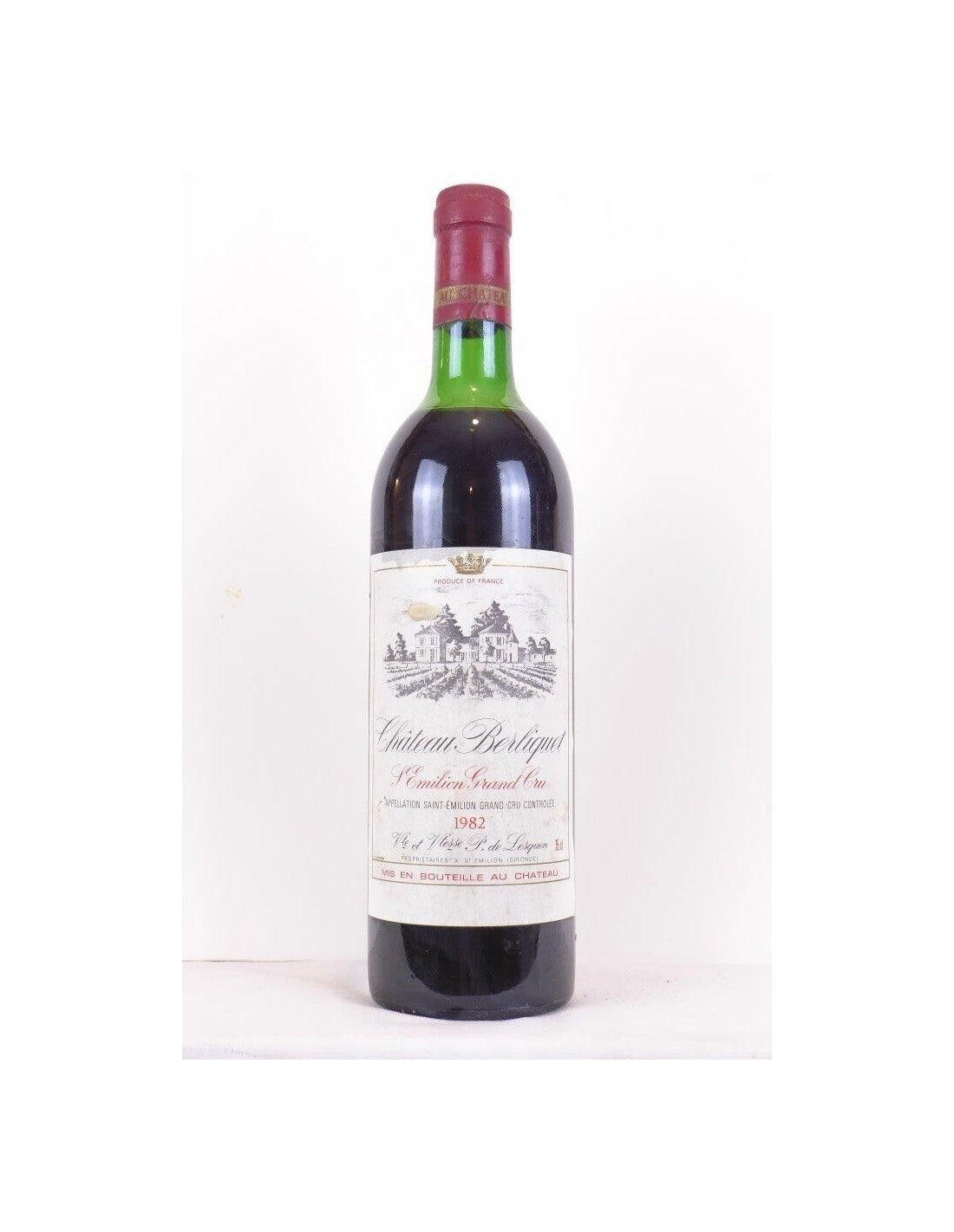 1982 - saint-émilion - château berliquet grand cru - rouge - bordeaux - Just Wines 