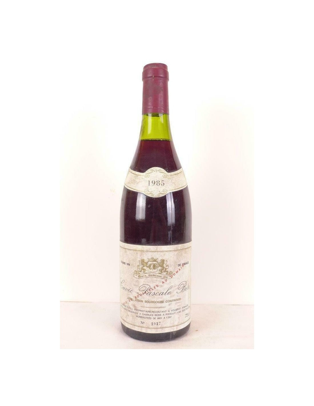 1985 - bourgogne - cuvée pascale berr (tirage 1207 bouteilles numérotées) - rouge - bourgogne - Just Wines 