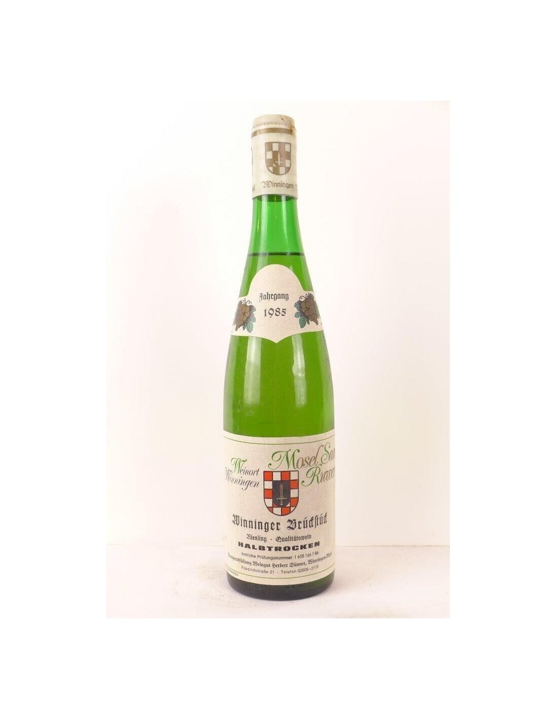 1985 - saar ruwer - weinort winningen riesling halbtrocken - moelleux - mosel Allemagne - Just Wines 