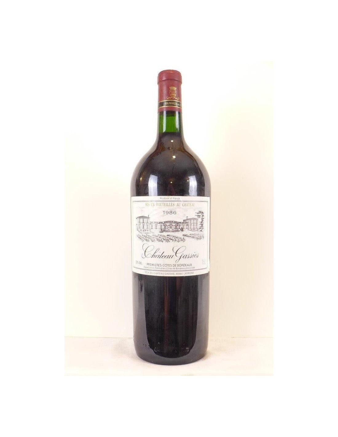 1986 - blaye - château gassies magnum 150 cl - rouge - bordeaux - Just Wines 