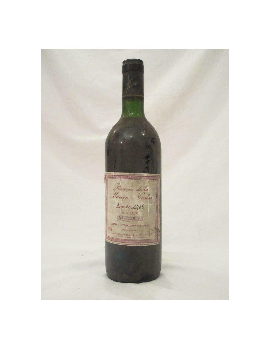 1986 - bordeaux - nicolas réserve - rouge - bordeaux - Just Wines 