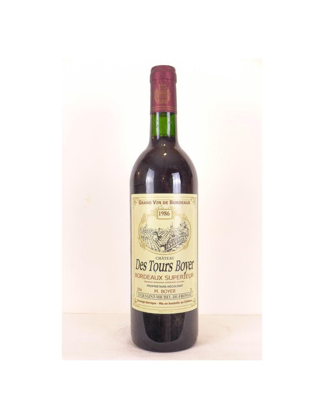 1986 - bordeaux supérieur - château des tours boyer (étiquette avec accro) - rouge - bordeaux - Just Wines 