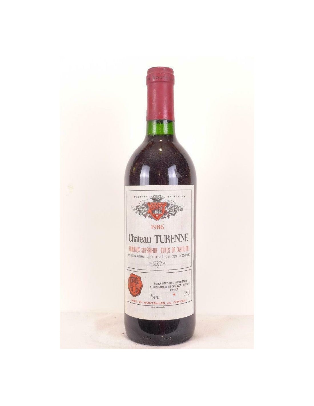 1986 - côtes de castillon - château turenne - rouge - bordeaux - Just Wines 