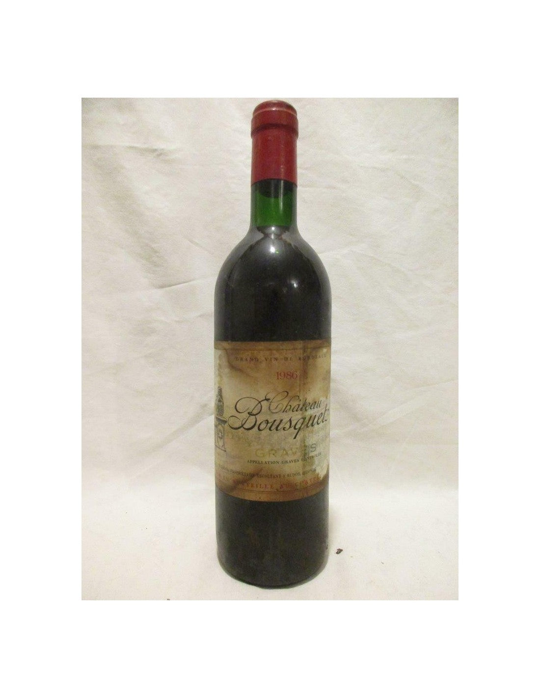 1986 - graves - château bousquet (étiquette tâchée) - rouge - bordeaux france - Just Wines 