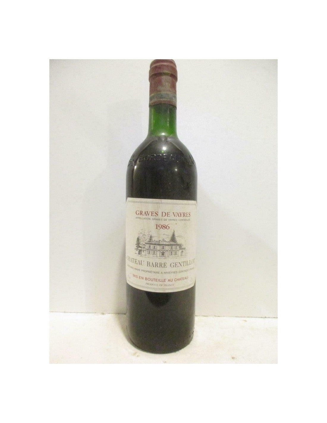 1986 - graves de vayres - château barre gentillot - rouge - bordeaux - Just Wines 