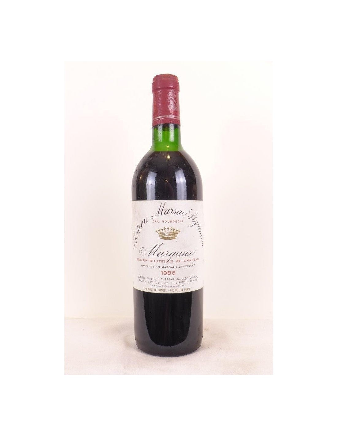 1986 - margaux - château marsac séguineau cru bourgeois (capsule tâchée) - rouge - bordeaux - Just Wines 