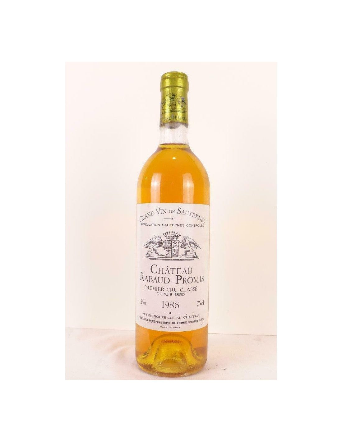 1986 - sauternes - château rabaud-promis grand cru classé - liquoreux - bordeaux - Just Wines 