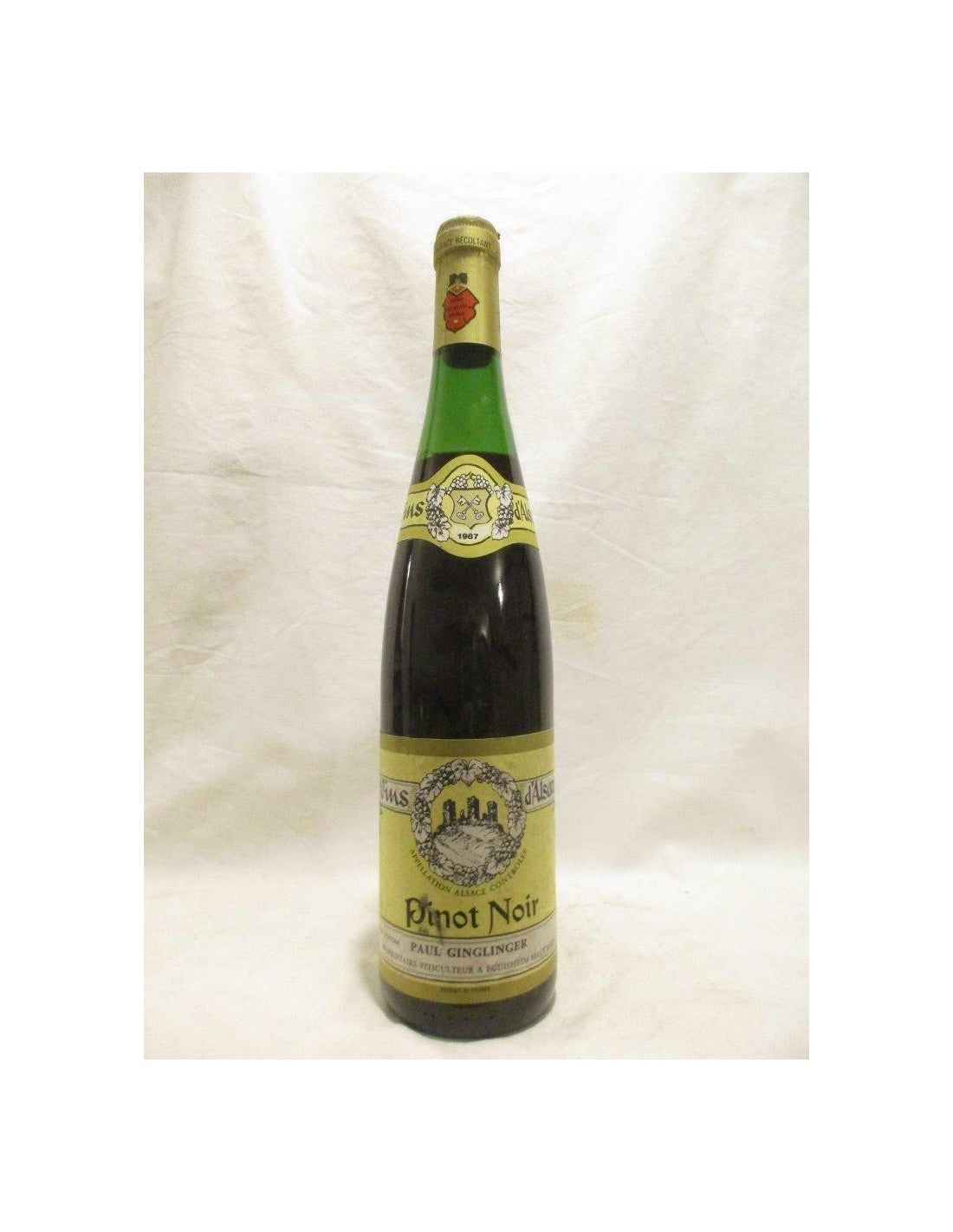 1987 - pinot noir - paul ginglinger (capsule usée) - rouge - alsace - Just Wines 