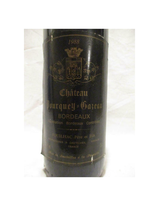 1988 - bordeaux - château pourquey cazeau - rouge - bordeaux france - Just Wines 