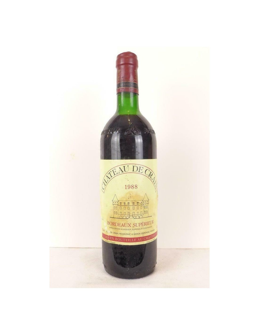 1988 - bordeaux supérieur - château de crain (étiquette tâchée) - rouge - bordeaux - Just Wines 