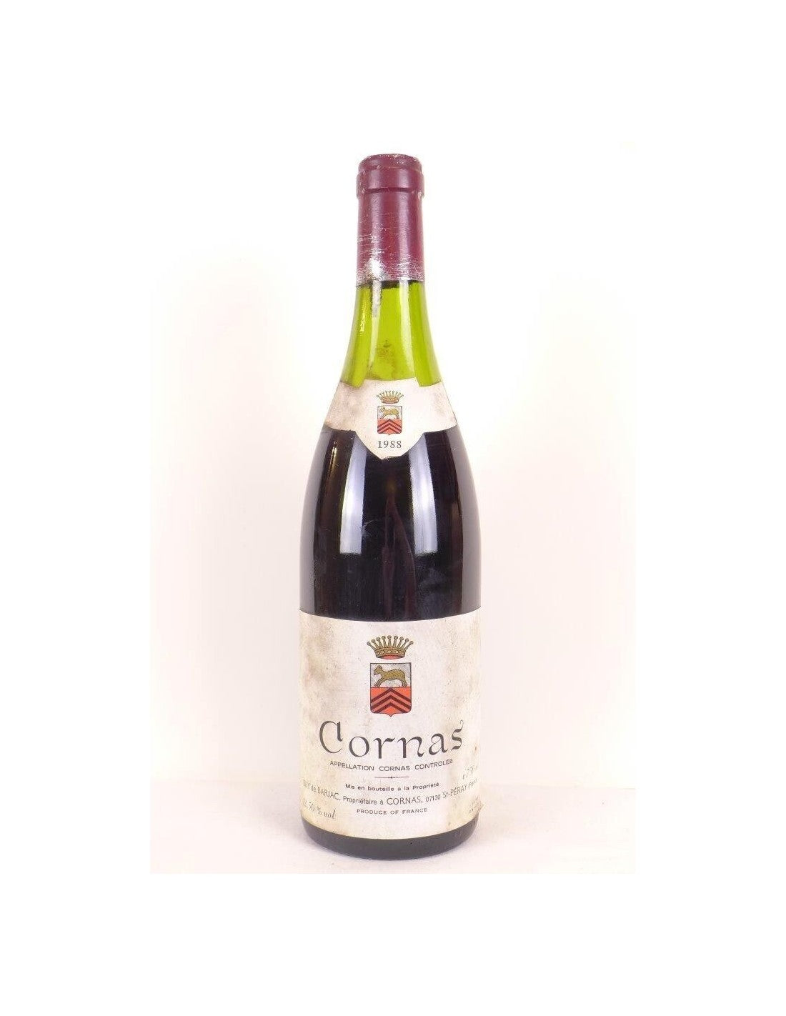 1988 - cornas - guy de barjac (niveau bas capsule abîmée) - rouge - rhône - Just Wines 