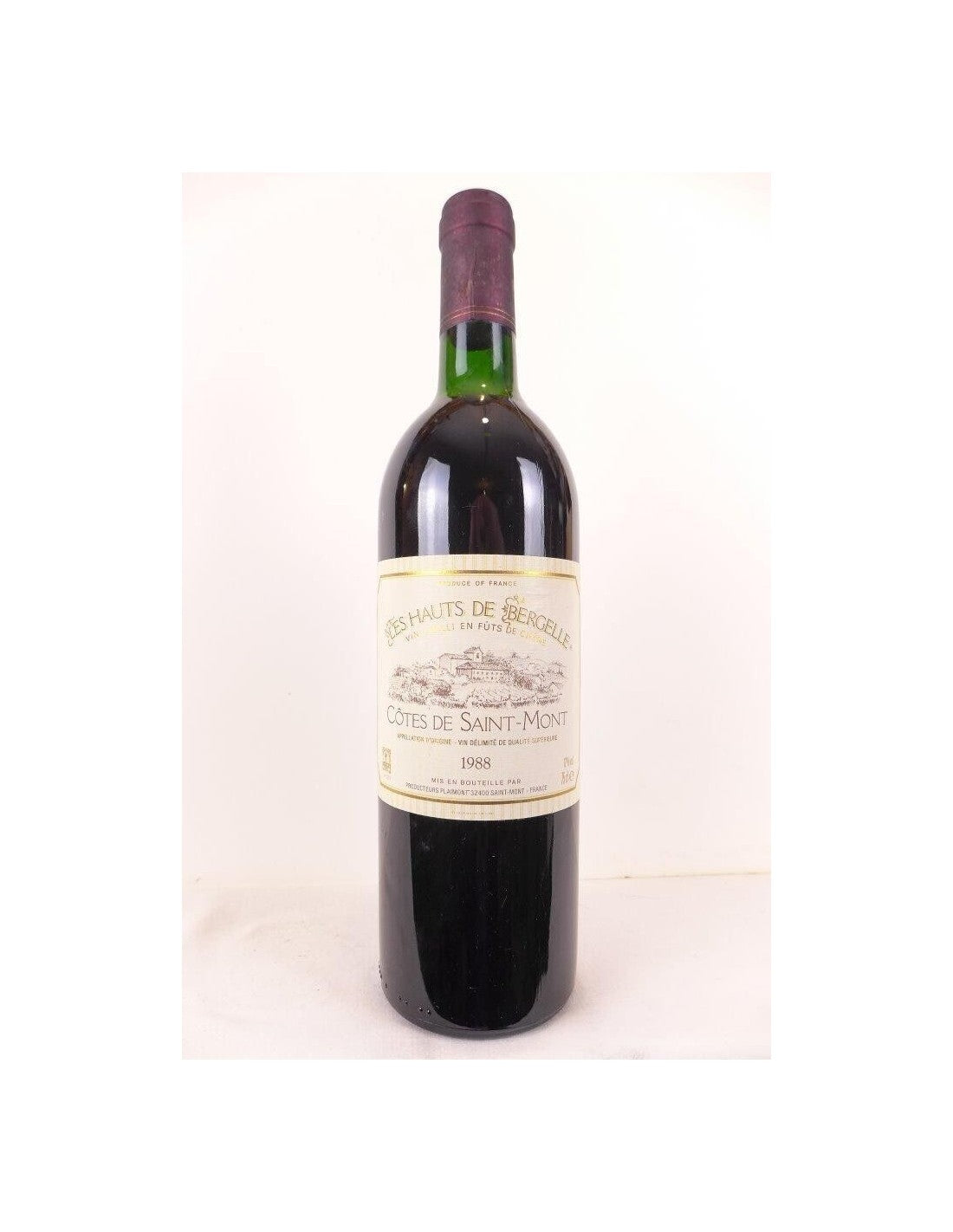 1988 - côtes de saint-mont - les hauts de bergelle fût de chêne - rouge - bordeaux - Just Wines 