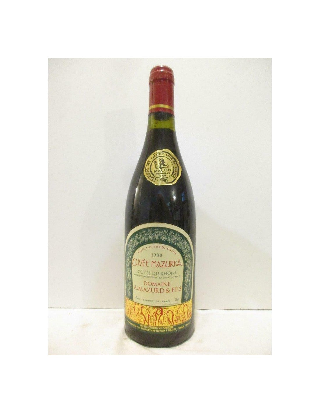 1988 - côtes du rhône - domaine mazurd mazurka fût de chêne - rouge - rhône - Just Wines 